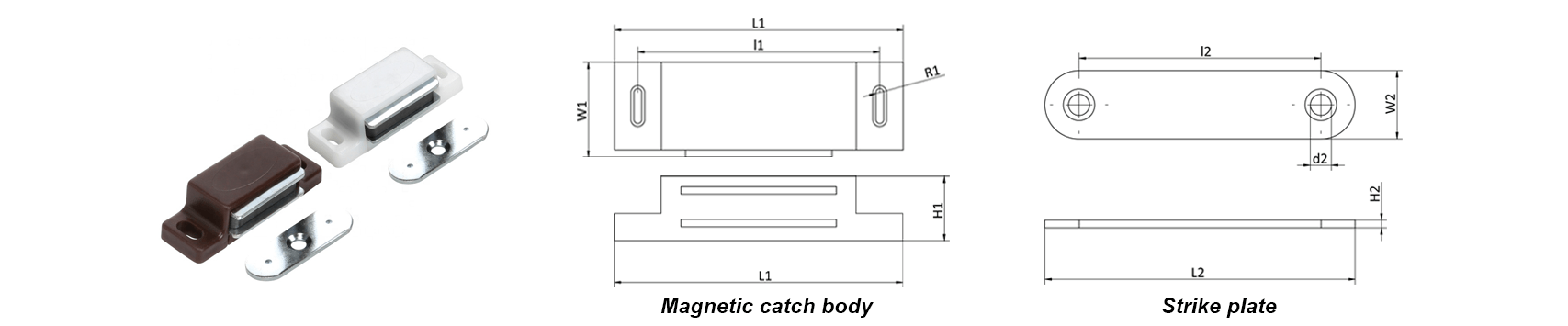 Magnetic Door Catches-Plastic Series Magnetic Door Catches-Plastic Series